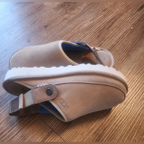 SIZE 9  MEN'S  UGG. GOLDENCOAST CLOG Brown Suede Slingback Shoes - Picture 8 of 9